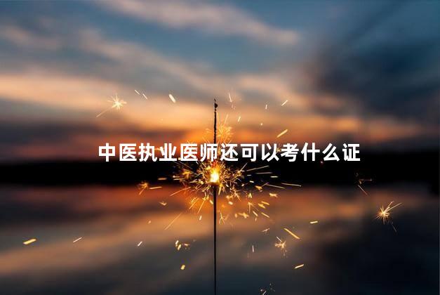 中医执业医师还可以考什么证