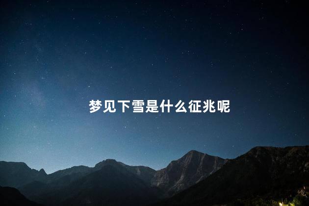 梦见下雪是什么征兆呢