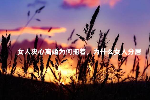 女人决心离婚为何拖着，为什么女人分居又不离婚拖着